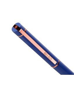 Boligrafo belius rose aluminio color azul electrico/oro rosa tinta azul caja de diseño