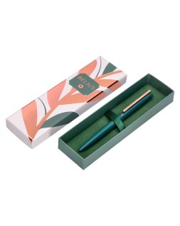 Boligrafo belius rose aluminio color verde oliva/oro rosa tinta azul caja de diseño