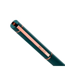 Boligrafo belius rose aluminio color verde oliva/oro rosa tinta azul caja de diseño