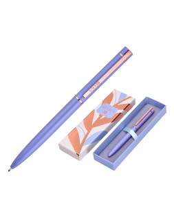 Boligrafo belius rose aluminio color lavanda/oro rosa tinta azul caja de diseño