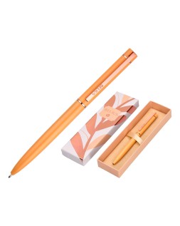 Boligrafo belius rose aluminio color naranja/oro rosa tinta azul caja de diseño