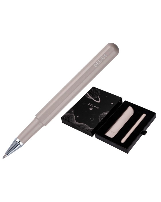 Roller y funda de similpiel belius space b color minimalista gris tinta azul caja de diseño