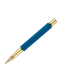 Boligrafo belius macaron bliss forma hexagonal color rosa/ azul y dorado tinta azul caja de diseño