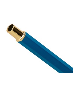 Boligrafo belius macaron bliss forma hexagonal color rosa/ azul y dorado tinta azul caja de diseño