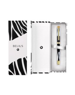 Roller belius dualita cuerpo blanco color negro tinta negra caja de diseño