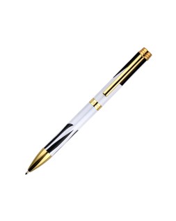 Boligrafo belius dualita cuerpo blanco color negro tinta azul caja de diseño