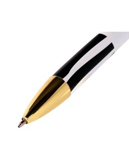 Boligrafo belius dualita cuerpo blanco color negro tinta azul caja de diseño