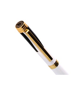 Boligrafo belius dualita cuerpo blanco color negro tinta azul caja de diseño