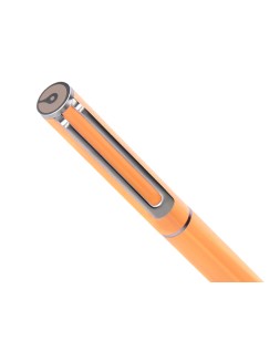Juego boligrafo y roller belius endless summer aluminio color naranja y plateado tinta azul caja de diseño