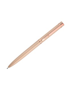 Boligrafo belius rose aluminio color beige claro oro rosa tinta azul caja de diseño