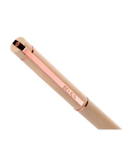 Boligrafo belius rose aluminio color beige claro oro rosa tinta azul caja de diseño