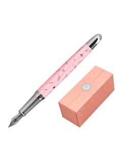 Pluma belius bella aluminio color rosa diseño plateado relieve tinta azul caja de diseño