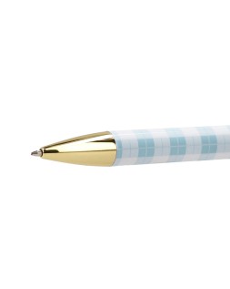 Boligrafo belius perfect picnic day aluminio color azul celeste dorado tinta azulcaja de diseño