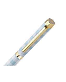 Boligrafo belius perfect picnic day aluminio color azul celeste dorado tinta azulcaja de diseño