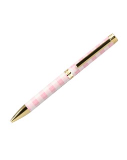 Boligrafo belius picnic aluminio color rosa dorado tinta color azul caja de diseño