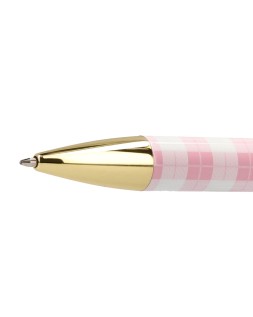Boligrafo belius picnic aluminio color rosa dorado tinta color azul caja de diseño