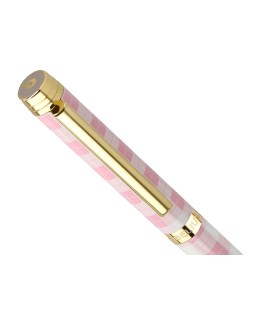 Boligrafo belius picnic aluminio color rosa dorado tinta color azul caja de diseño