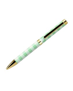 Boligrafo belius picnic aluminio color verde dorado tinta color azul caja de diseño