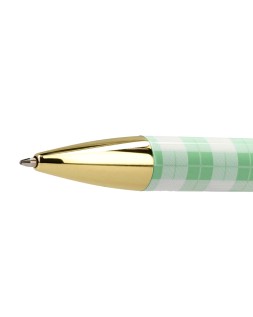 Boligrafo belius picnic aluminio color verde dorado tinta color azul caja de diseño