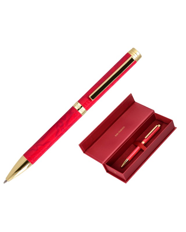 Boligrafo belius wild west aluminio color granate dorado tinta color azul caja de diseño