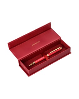 Boligrafo belius wild west aluminio color granate dorado tinta color azul caja de diseño