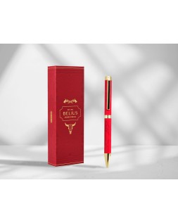 Boligrafo belius wild west aluminio color granate dorado tinta color azul caja de diseño