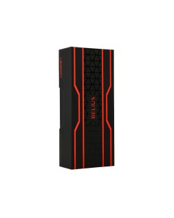 Boligrafo belius legacy aluminio diseño triangulo rojo cuerpo negro tinta color azul caja de diseño