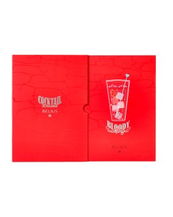 Boligrafo y wallet belius cocktails bloody mary aluminiorojo plateado relieve tinta color azul caja de diseño