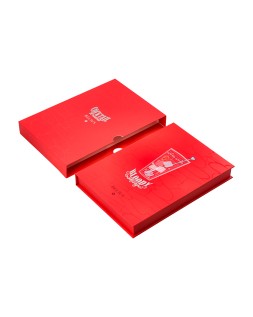 Boligrafo y wallet belius cocktails bloody mary aluminiorojo plateado relieve tinta color azul caja de diseño