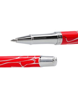 Boligrafo y wallet belius cocktails bloody mary aluminiorojo plateado relieve tinta color azul caja de diseño