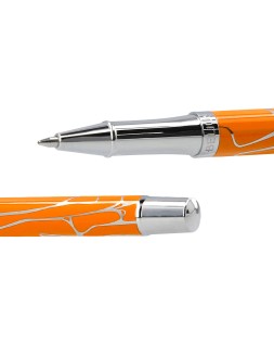 Boligrafo y wallet belius cocktails mimosa aluminio naranja plateado relieve tintacolor azul caja de diseño