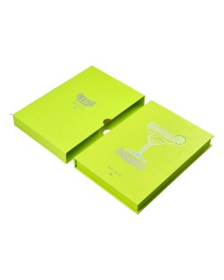 Boligrafo y wallet belius cocktails margarita aluminio verde lima plateado relieve tinta color azul caja de