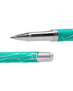 Boligrafo y wallet belius cocktails mojito aluminio verde plateado relieve tinta color azul caja de diseño