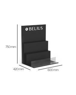 Expositor lote belius sobremesa negro 36 piezas 3 niveles mdf 600x420x750 mm