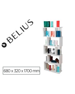 Expositor lote belius de pie blanco 50 piezas melamina 5 estantes 680x320x1700 mm
