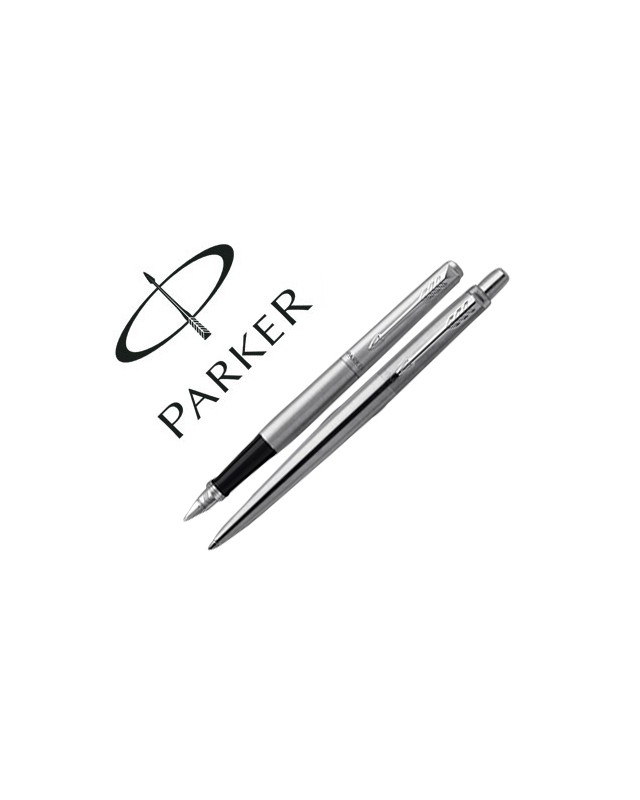 Juego parker duo jotter acero ct boligrafo + pluma
