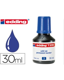 Tinta rotulador edding t-25 azul bote 30 ml