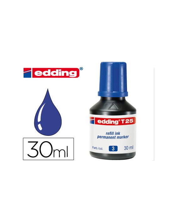 Tinta rotulador edding t-25 azul bote 30 ml