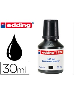 Tinta rotulador edding t-25 negro bote 30 ml