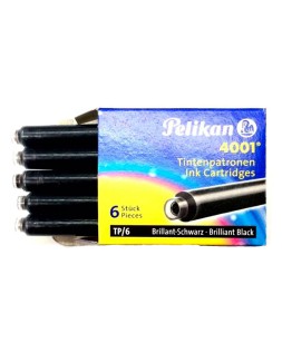 Tinta para plumas pelikan negra caja 6 cartuchos