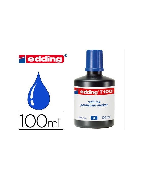 Tinta rotulador edding t-100 azul bote 100 ml