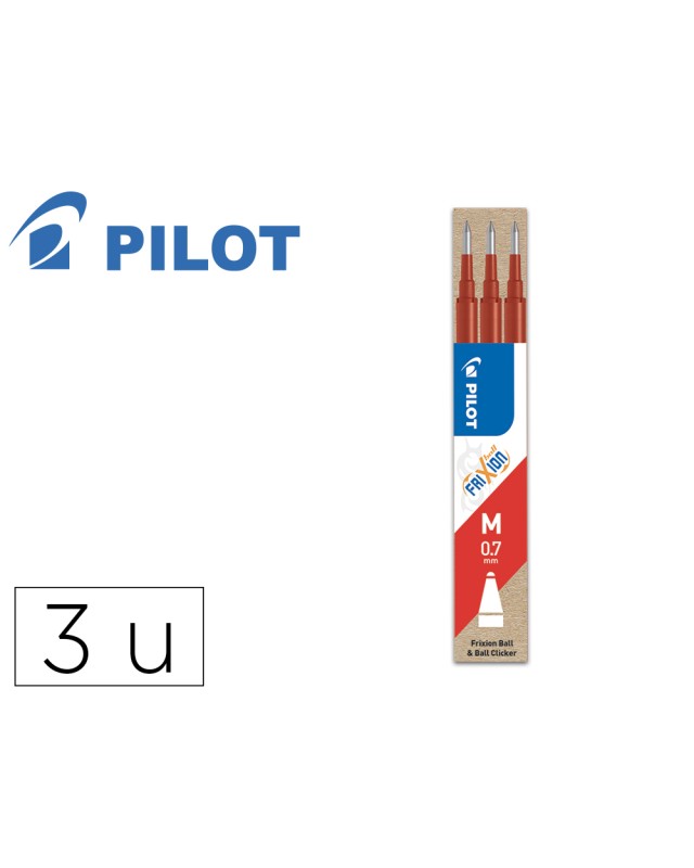 Recambio boligrafo pilot frixion ball rojo caja de 3 unidades