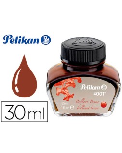 Tinta estilografica pelikan 4001 marron brillante bote 30 ml