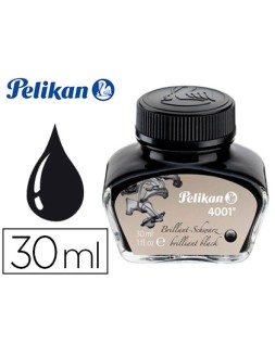 Tinta estilografica pelikan 4001 negro brillante bote 30 ml