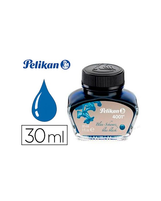 Tinta estilografica pelikan 4001 negro/azul bote 30 ml