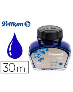 Tinta estilografica pelikan 4001 azul real bote 30 ml