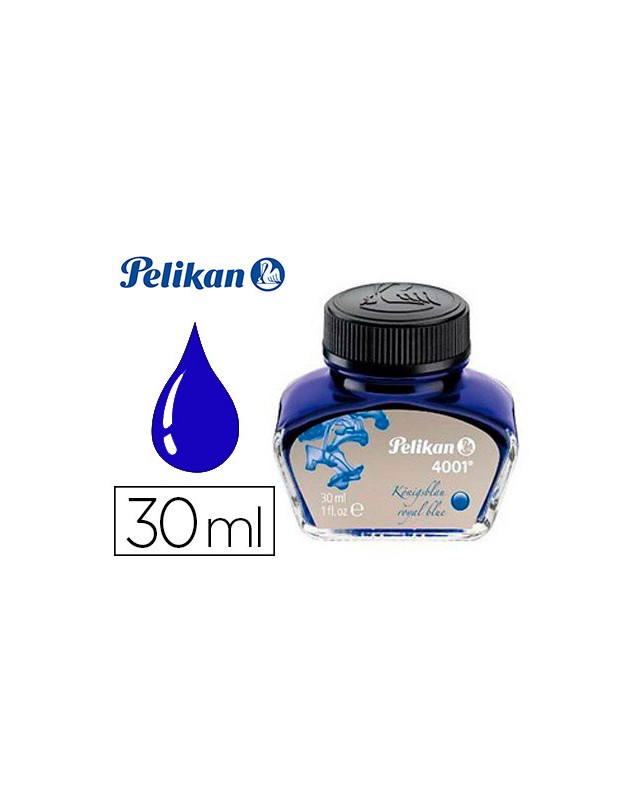 Tinta estilografica pelikan 4001 azul real bote 30 ml