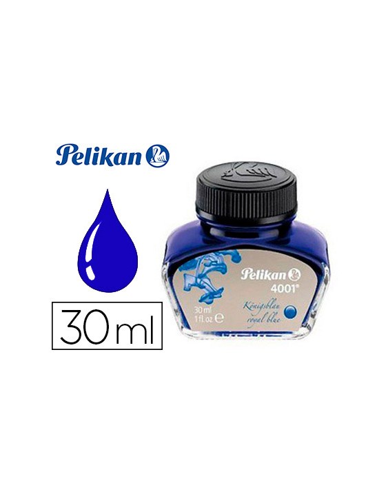 Tinta estilografica pelikan 4001 azul real bote 30 ml
