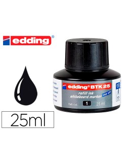 Tinta rotulador edding pizarra blanca btk-25 color negro bote 25 ml