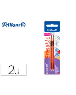 Recambio roller pelikan erase 2.0 color rojo blister de 2 unidades